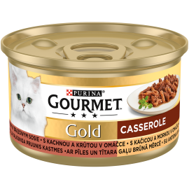 GOURMET GOLD CASSEROLE MOKRA KARMA DLA KOTA z kaczką i indykiem w sosie