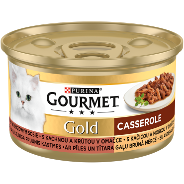 GOURMET GOLD CASSEROLE MOKRA KARMA DLA KOTA z kaczką i indykiem w sosie