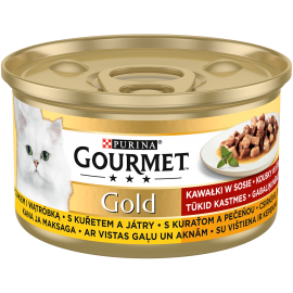 GOURMET GOLD MOKRA KARMA DLA KOTA z kurczakiem i wątróbką