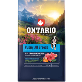 ONTARIO PUPPY and JUNIOR MONOPROTEIN TUNA and SWEET POTATOES