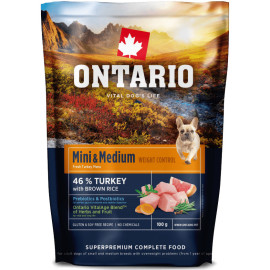 ONTARIO MINI and MEDIUM WEIGHT CONTROL TURKEY and BROWN RICE