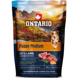 ONTARIO PUPPY MEDIUM LAMB AND BROWN RICE KARMA HYPOALERGICZNA DLA SZCZENIĄT RAS ŚREDNICH