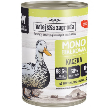 WIEJSKA ZAGRODA KARMA DLA KOTA monobiałkowa kaczka