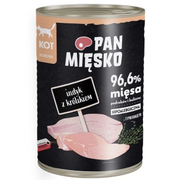 PAN MIĘSKO MOKRA KARMA DLA KOTA indyk z królikiem