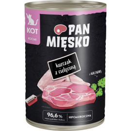 PAN MIĘSKO MOKRA KARMA DLA KOCIĄT kurczak z cielęciną