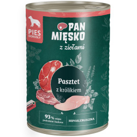 PAN MIĘSKO Z ZIOŁAMI MOKRA KARMA DLA PSA pasztet z królikiem