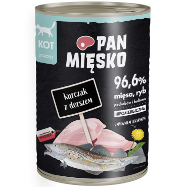 PAN MIĘSKO MOKRA KARMA DLA KOTA kurczak z dorszem
