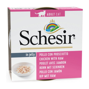 SCHESIR CAT MOKRA KARMA DLA KOTA filety z kurczaka z szynką w galaretce