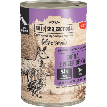 WIEJSKA ZAGRODA KARMA DLA PSA leśne smaki sarna z przepiórką