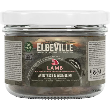 ELBEVILLE ANTISTRESS / WELL-BEING MOKRA KARMA DLA PSA jagnięcina z walerianą i melisą