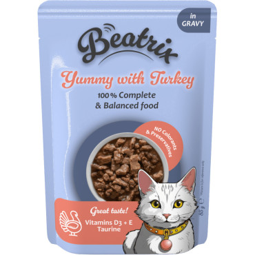 BEATRIX ADULT CAT KARMA DLA KOTA fileciki z indykiem w sosie BEATRIX ADULT CAT KARMA DLA KOTA fileciki z indykiem w sosie