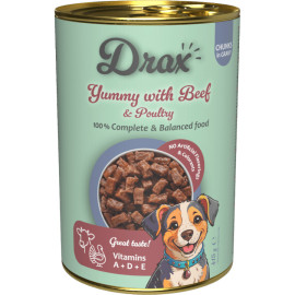 DRAX ADULT DOG MOKRA KARMA DLA PSA z wołowiną i kurczakiem