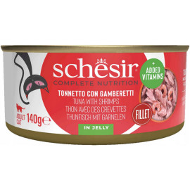 SCHESIR CAT MOKRA KARMA DLA KOTA tuńczyk w krewetkami i ryżem w galaretce