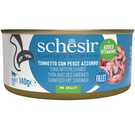 SCHESIR CAT MOKRA KARMA DLA KOTA tuńczyk z sardynkami w galaretce