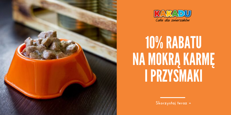 10% rabatu na mokra karmę i przysmaki dla Twojego pupila w e-sklepie Kakadu